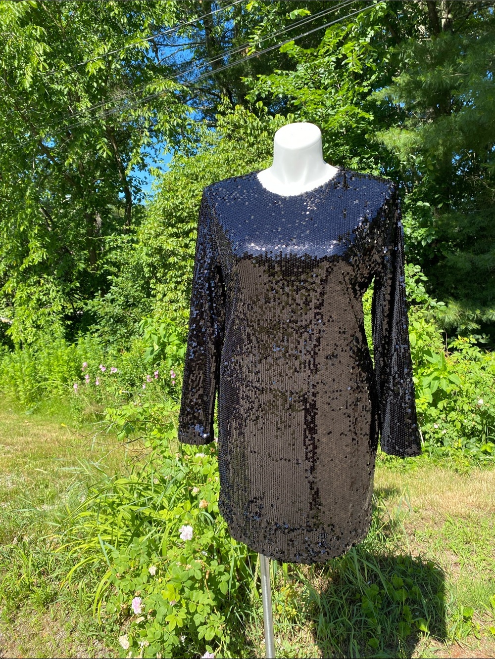 Southern Fried Chics lined black sequin little black dress sz XXXL ( 3X)